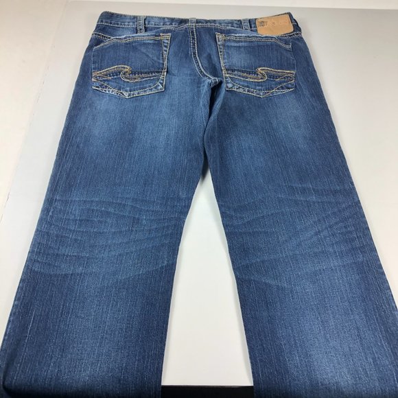 Silver Jeans Men's 37 x 30* Grayson Heritage Straight Leg Blue Faded Denim Pants - Picture 9 of 16